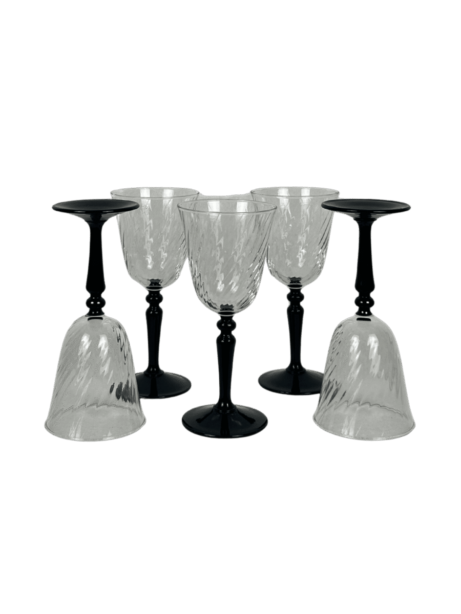 French White Wineglasses Nocturne Swirl Luminarc Set of 5