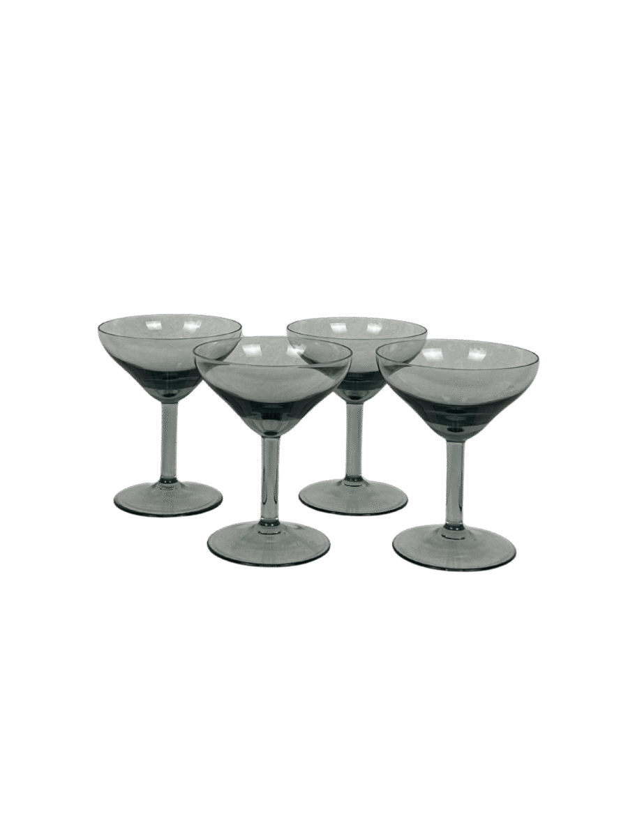 Set of 4 Black Smoke Martini Glasses