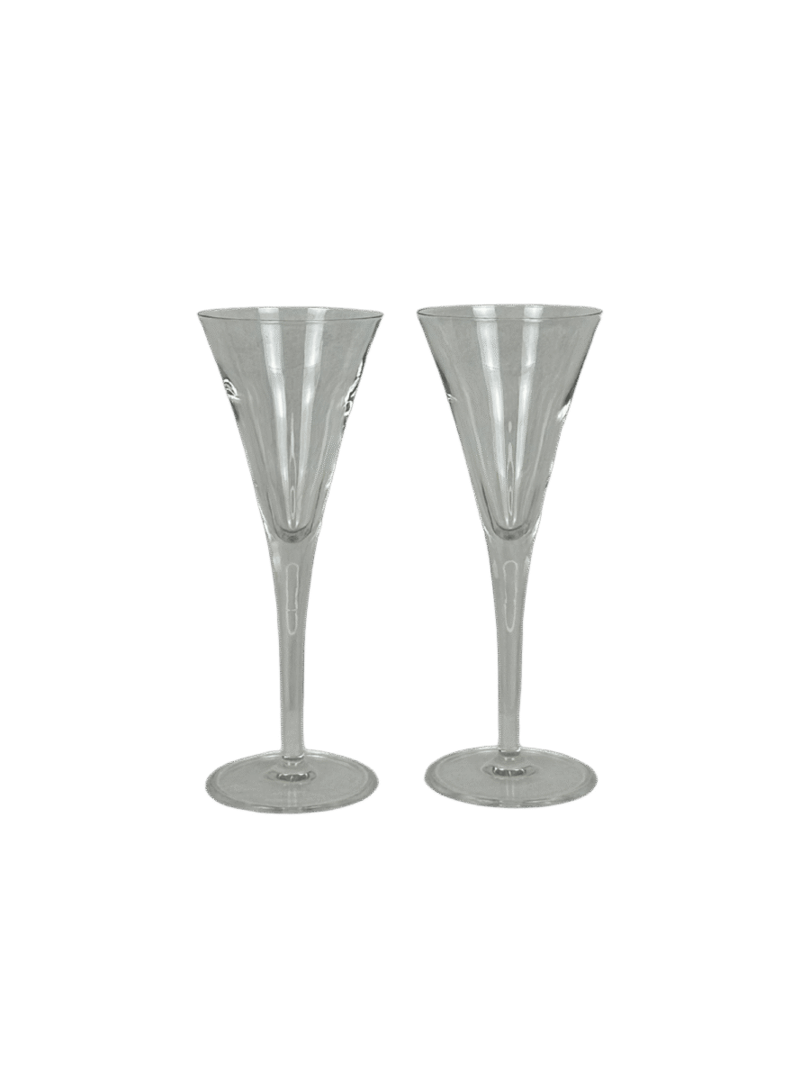Set of 2 Delicate Vintage Luigi Bormioli Champagne Glasses