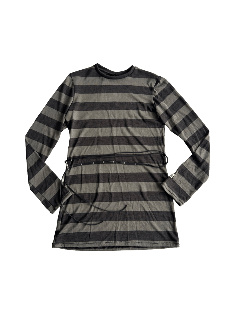 Striped Tee Dress & Belt Set