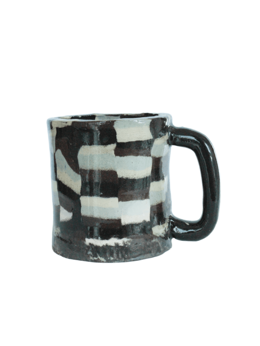 Checkered Mug Black Blue White