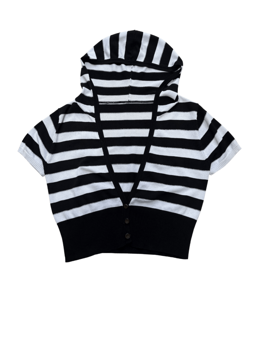 Striped Vest with Hood