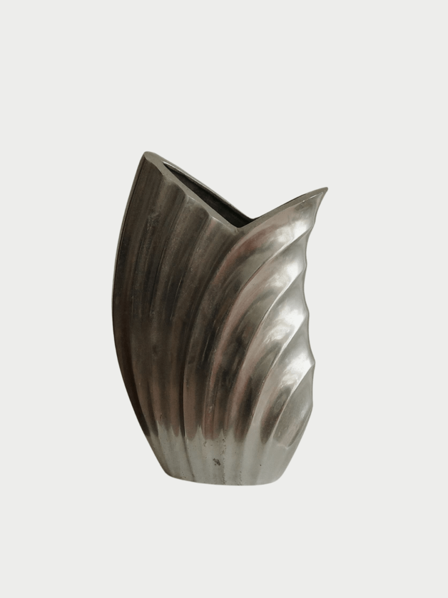 Vintage Large Swirling Metal Vase