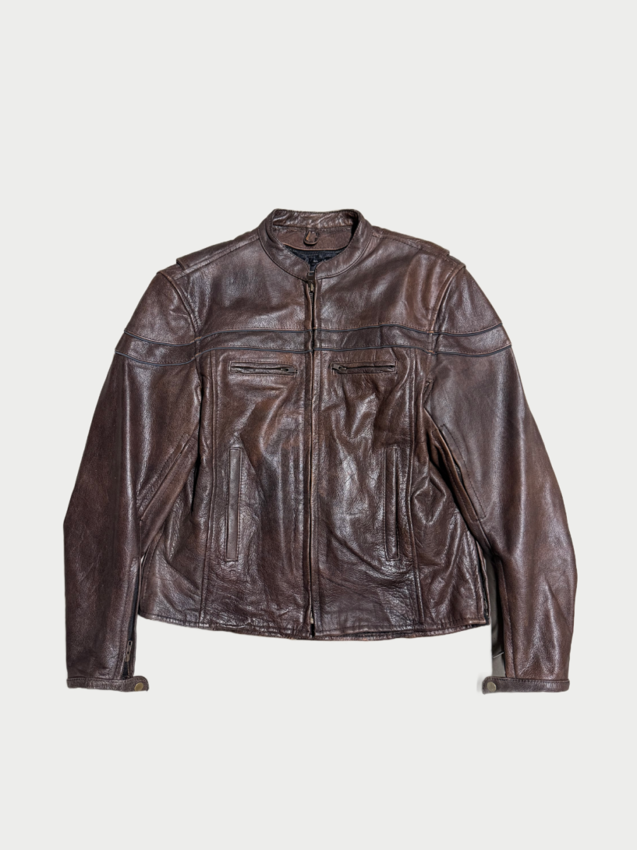 Vintage Oversized Real Leather Racing Motor Jacket