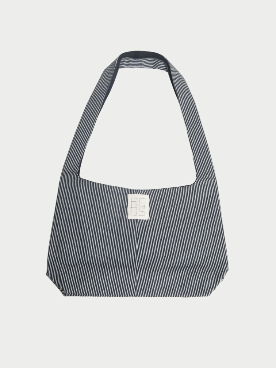 Classic Crossbody Bag - Striped Denim