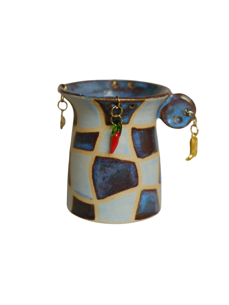 Checkered Charm Bud Vase