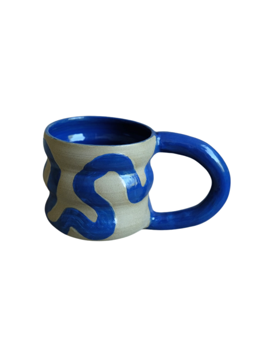 Cobalt Meander Mug