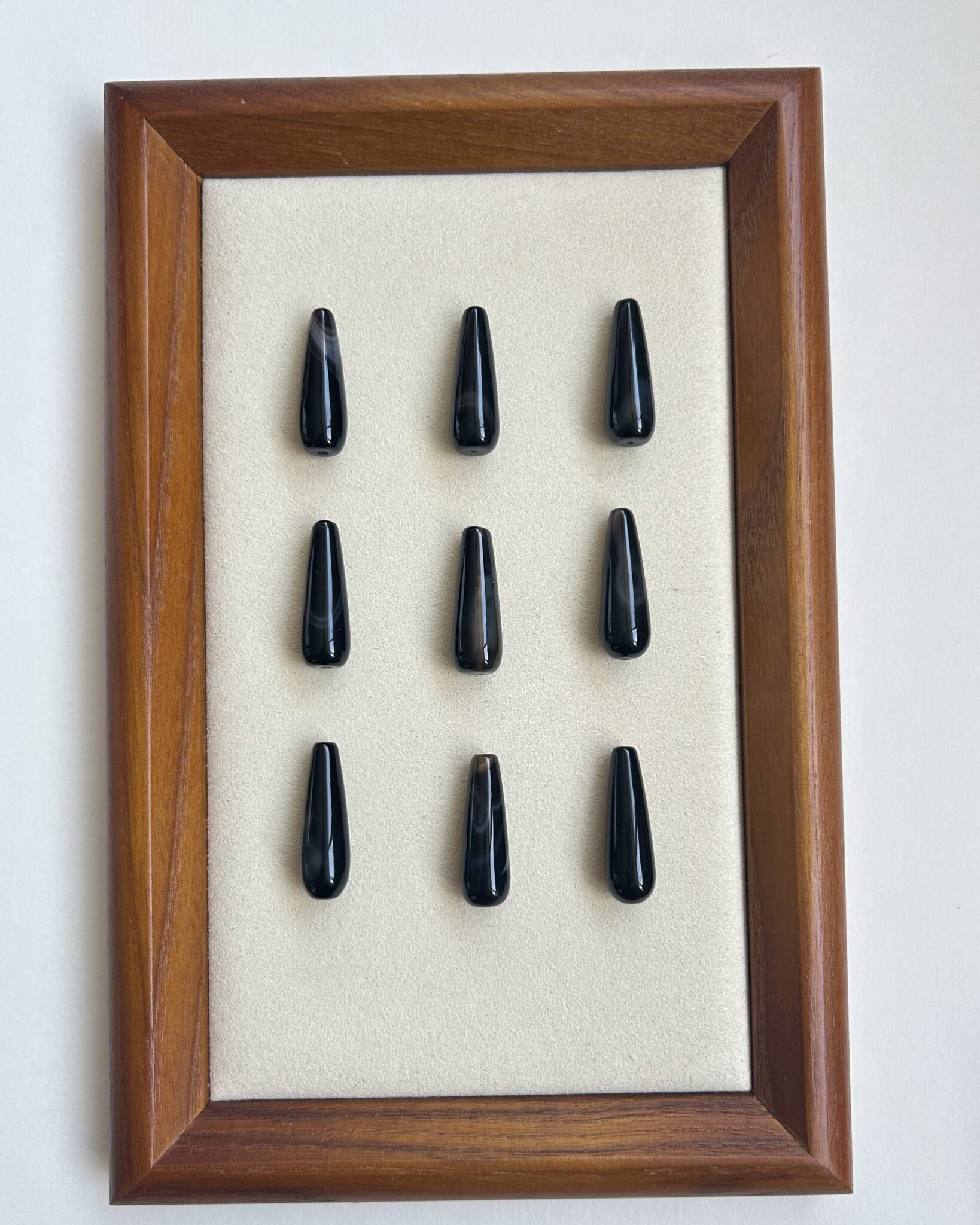 multiple Natural Black Onyx Teardrop Stones