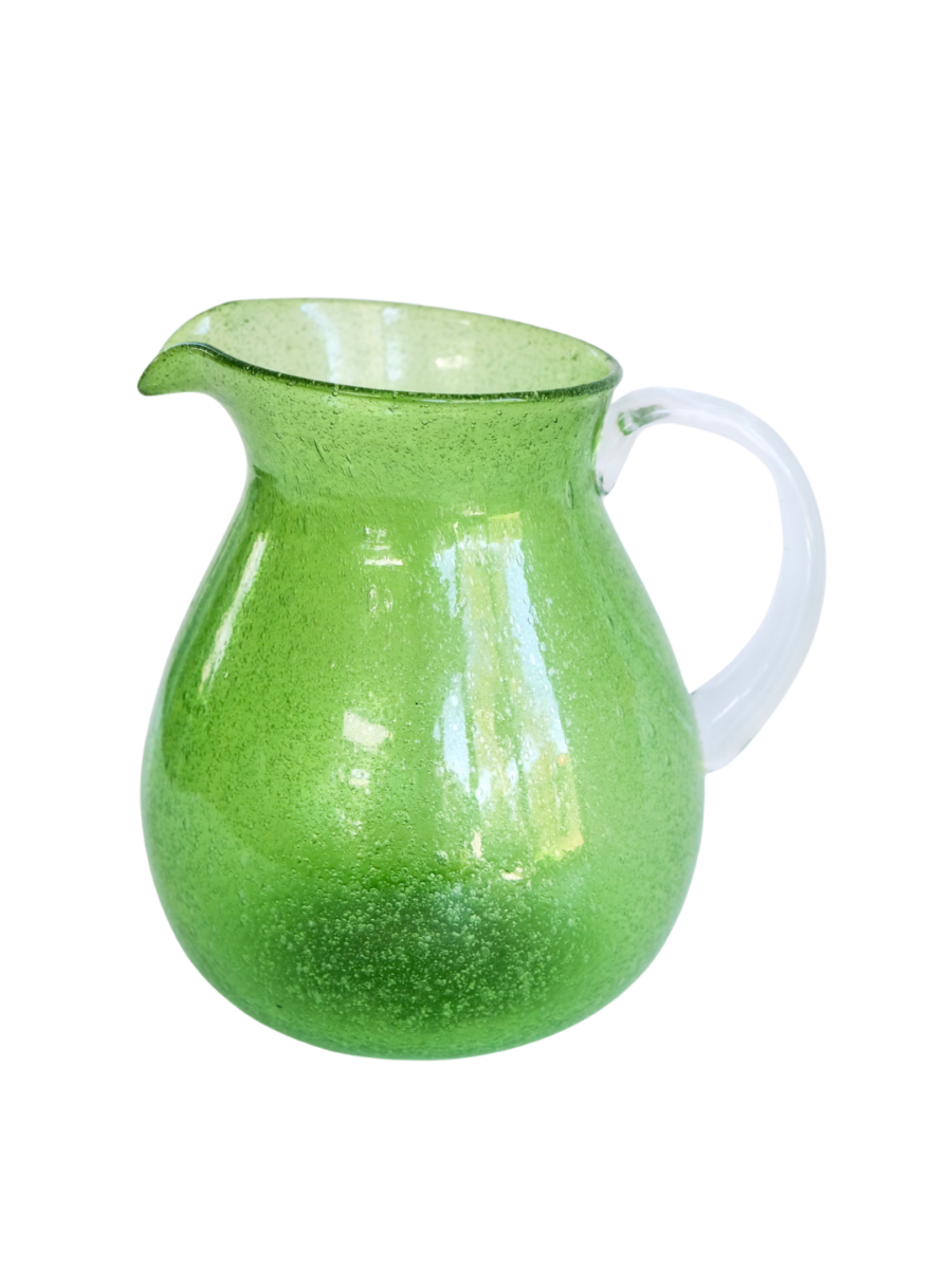Lime Green Bubble Glass Pitcher