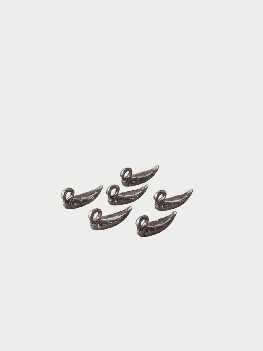 Set of Six Swan-Shaped Knife Rests