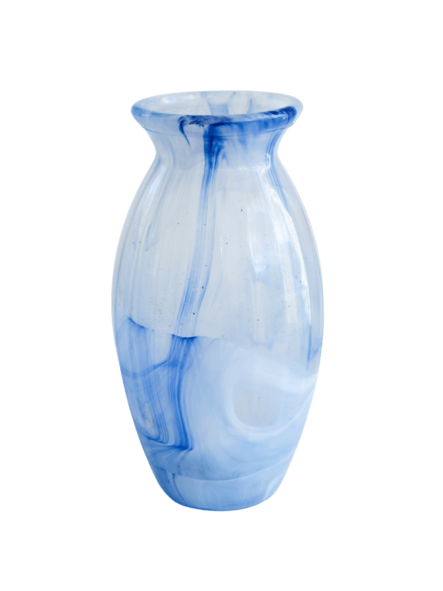 Blue Swirl Glass Vase