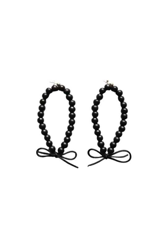 Pine Wood Earrings - Black